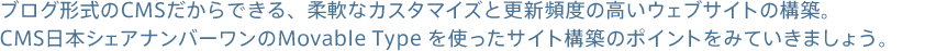 ブログ形式のCMSだからできる、柔軟なカスタマイズと更新頻度の高いウェブサイトの構築。