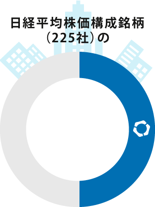 日経平均株価構成銘柄(225社)の50%
