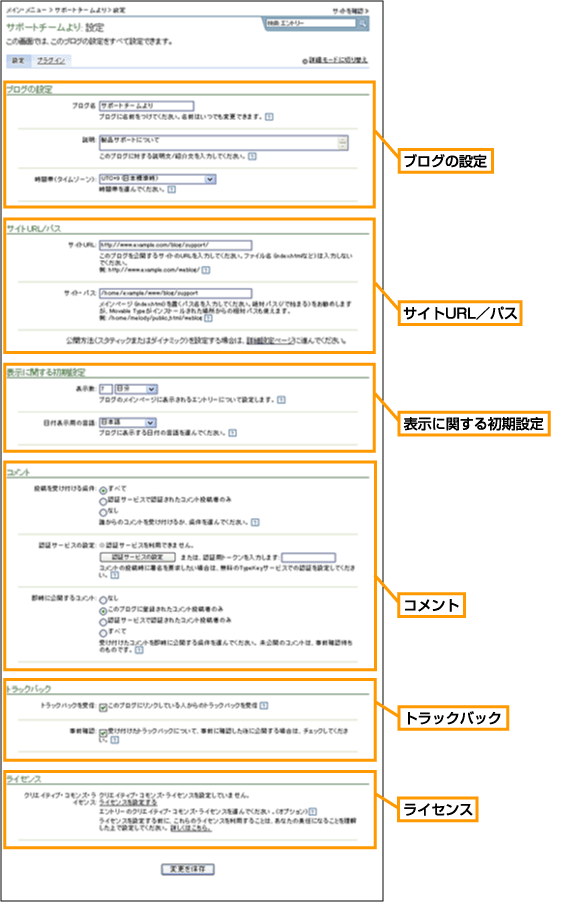ブログの設定（基本モード）