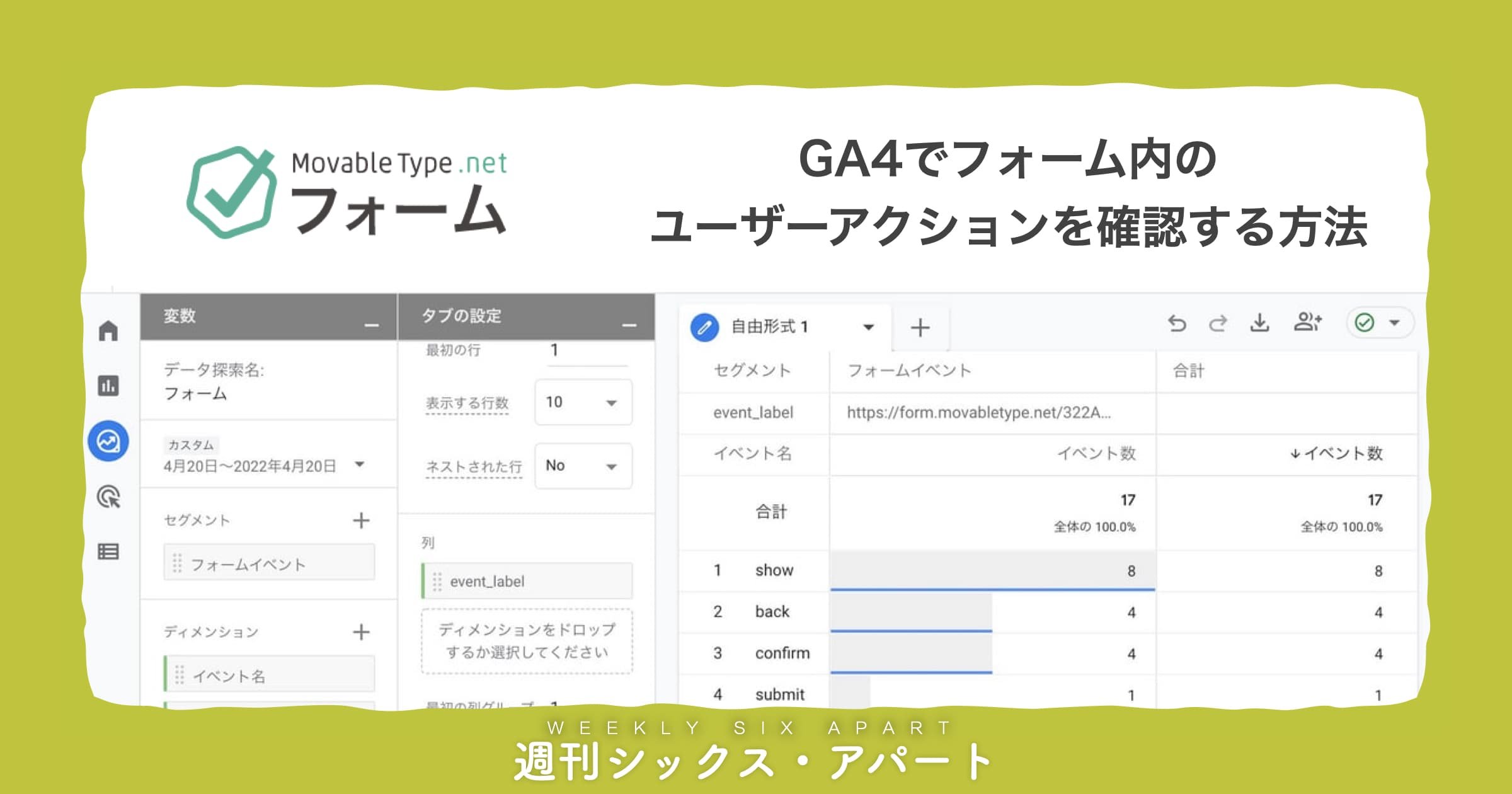 MovableType.net フォーム、「GA4 でフォーム内でのユーザーアクションを確認する方法」記事を公開しました #週刊SA